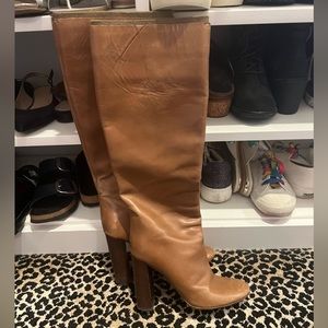 Chloé knee high leather boots 37
